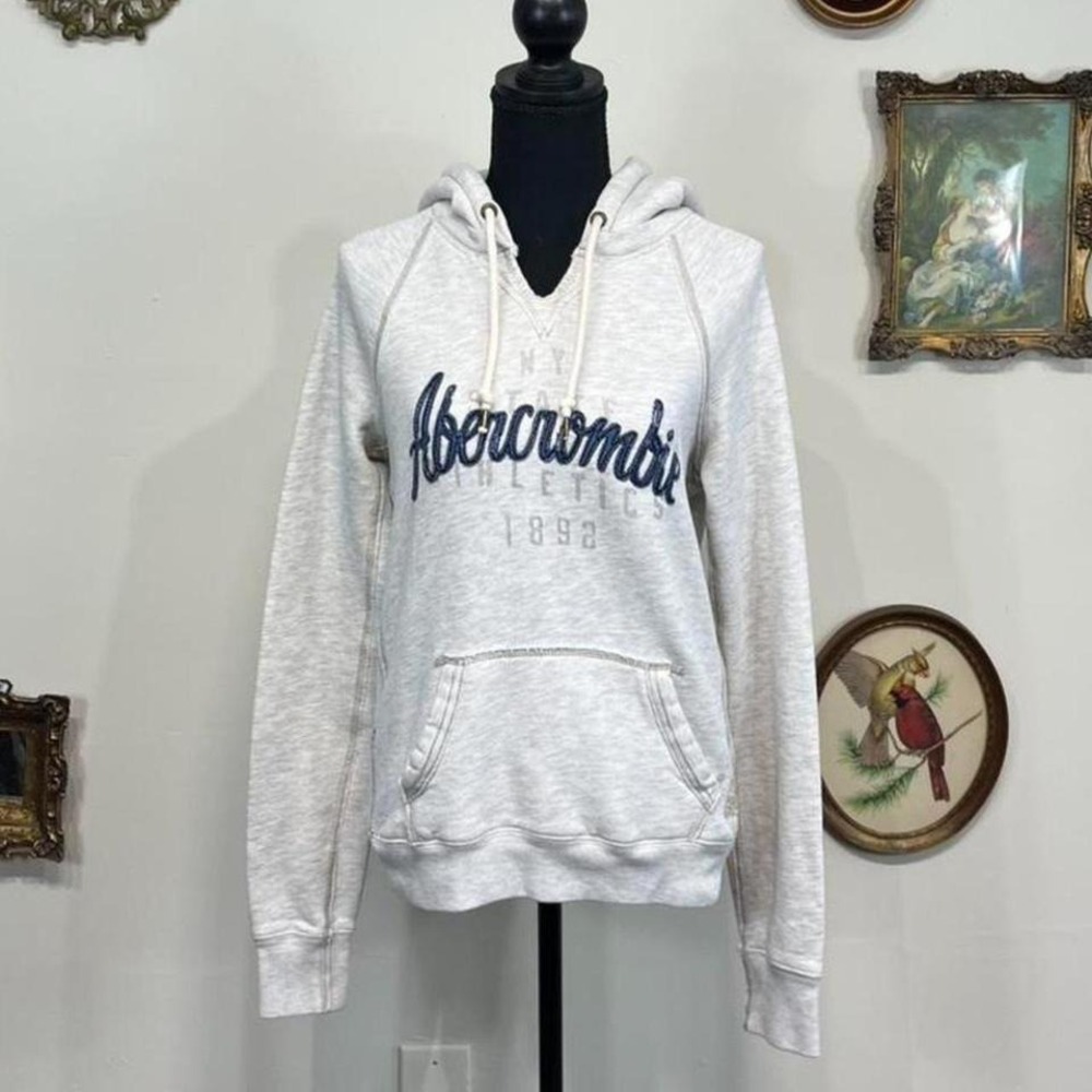 Vintage Y2K Abercrombie & Fitch Gray Logo Hoodie